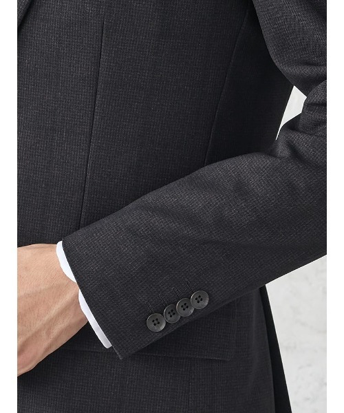 Perfect Suit FActory（パーフェクトスーツファクトリー）の「《WOOLY WASH SUIT》WEB限定スーツ【洗える/ウールライク】スリーピース　千鳥×ウィンドペン　ブラック（スーツセット・メンズ・ブラック・AB6/AB7/Y5/Y6/AB5/A5/A6/A4/A7/AB4/AB8/A8/Y7/Y4）」の14枚目の写真