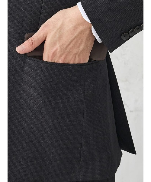 Perfect Suit FActory（パーフェクトスーツファクトリー）の「《WOOLY WASH SUIT》WEB限定スーツ【洗える/ウールライク】スリーピース　千鳥×ウィンドペン　ブラック（スーツセット・メンズ・ブラック・AB6/AB7/Y5/Y6/AB5/A5/A6/A4/A7/AB4/AB8/A8/Y7/Y4）」の10枚目の写真