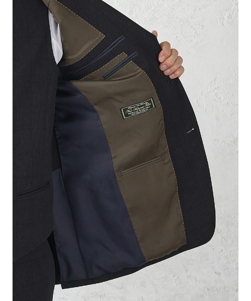 Perfect Suit FActory（パーフェクトスーツファクトリー）の「《WOOLY WASH SUIT》WEB限定スーツ【洗える/ウールライク】スリーピース　千鳥×ウィンドペン　ブラック（スーツセット・メンズ・ブラック・AB6/AB7/Y5/Y6/AB5/A5/A6/A4/A7/AB4/AB8/A8/Y7/Y4）」の7枚目の写真