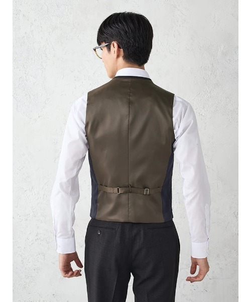 Perfect Suit FActory（パーフェクトスーツファクトリー）の「《WOOLY WASH SUIT》WEB限定スーツ【洗える/ウールライク】スリーピース　千鳥×ウィンドペン　ブラック（スーツセット・メンズ・ブラック・AB6/AB7/Y5/Y6/AB5/A5/A6/A4/A7/AB4/AB8/A8/Y7/Y4）」の11枚目の写真