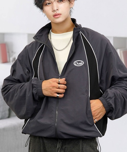 ボリューム袖 タスランナイロン 短丈可 フルジップ トラックジャケット