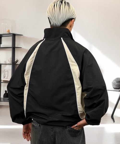 ボリューム袖 タスランナイロン 短丈可 フルジップ トラックジャケット