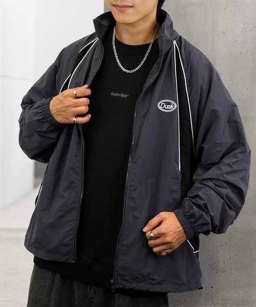 ボリューム袖 タスランナイロン 短丈可 フルジップ トラックジャケット