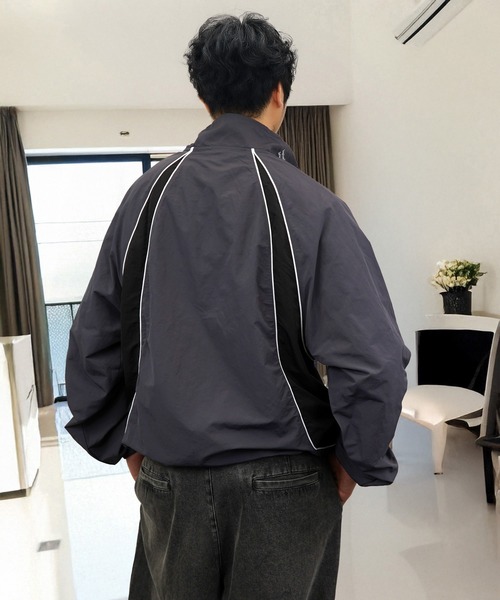 ボリューム袖 タスランナイロン 短丈可 フルジップ トラックジャケット