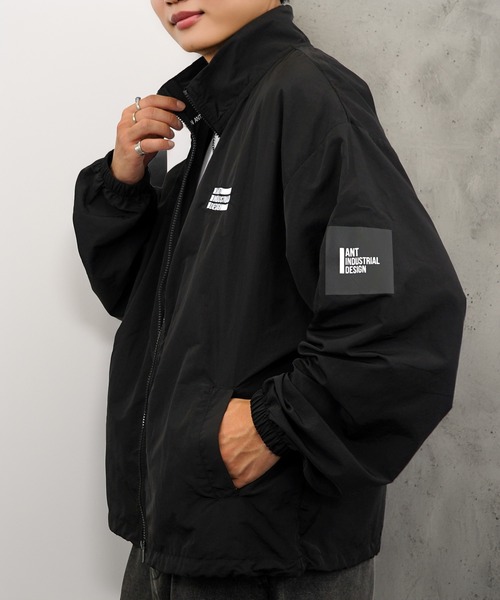 4717【極美品】ワイスリー　ショート丈ブルゾン トラックジャケット 透け感 黒 adamsJUGGLER（アダムスジャグラー） ナイロンジャケット WR トラック