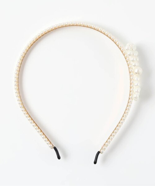 apres les cours（アプレレクール）の「リボンパールカチューシャ（カチューシャ・キッズ・オフホワイト・FREE）」の4枚目の写真