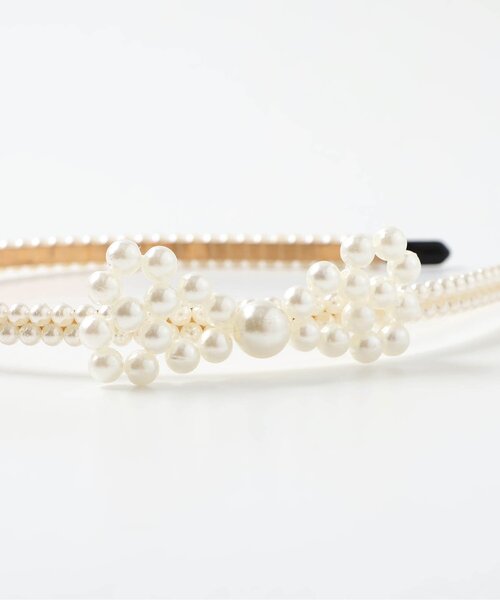 apres les cours（アプレレクール）の「リボンパールカチューシャ（カチューシャ・キッズ・オフホワイト・FREE）」の5枚目の写真