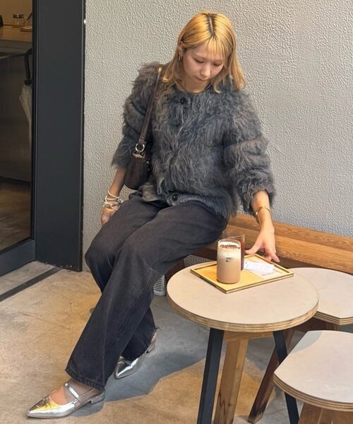 DISCOAT（ディスコート）の「シャギーカーディガン（カーディガン/ボレロ・レディース・モカ/ダークグレー/ブラウン/ピンク/アイボリー・FREE）」の17枚目の写真