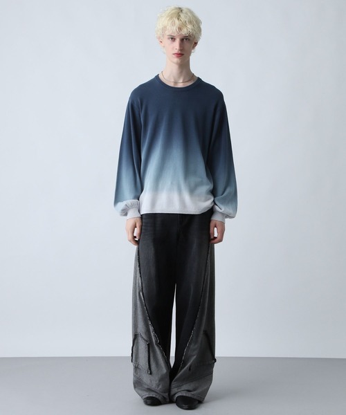 HARE(ハレ)の「グラデーションニットプルオーバー(HARE)(ニット/セーター・メンズ・ブラック系その他/ブルー系その他・FREE)」の6枚目の写真