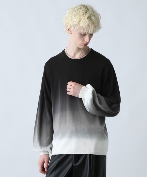 HARE(ハレ)の「グラデーションニットプルオーバー(HARE)(ニット/セーター・メンズ・ブラック系その他/ブルー系その他・FREE)」の7枚目の写真