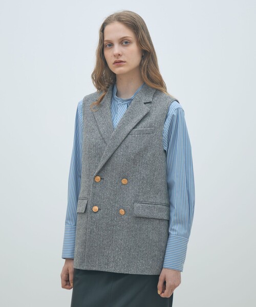 MACPHEE TOMORROWLAND ツイードダブルブレストジレ 36 MACPHEE TOMORROWLAND ツイードダブルブレストジレ 36 - メルカリ