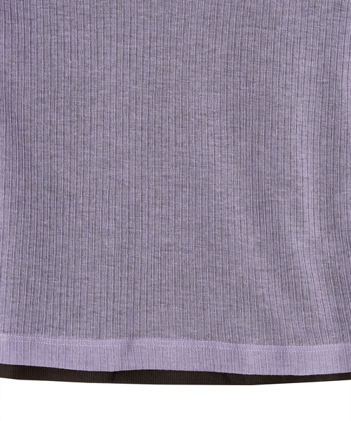 Kijun(キジュン)の「Kijun/キジュン Layered Jersey Top ショート丈 フェイクレイヤード ウールカットソー(Tシャツ/カットソー・レディース・グレー/レッド/ラベンダー・S/M)」の7枚目の写真