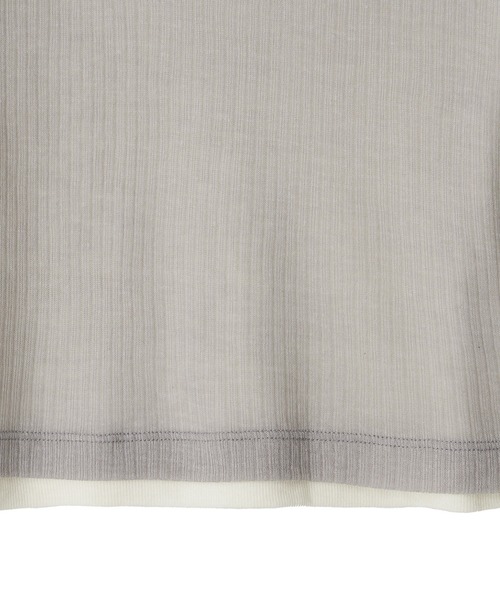 Kijun(キジュン)の「Kijun/キジュン Layered Jersey Top ショート丈 フェイクレイヤード ウールカットソー(Tシャツ/カットソー・レディース・グレー/レッド/ラベンダー・S/M)」の8枚目の写真
