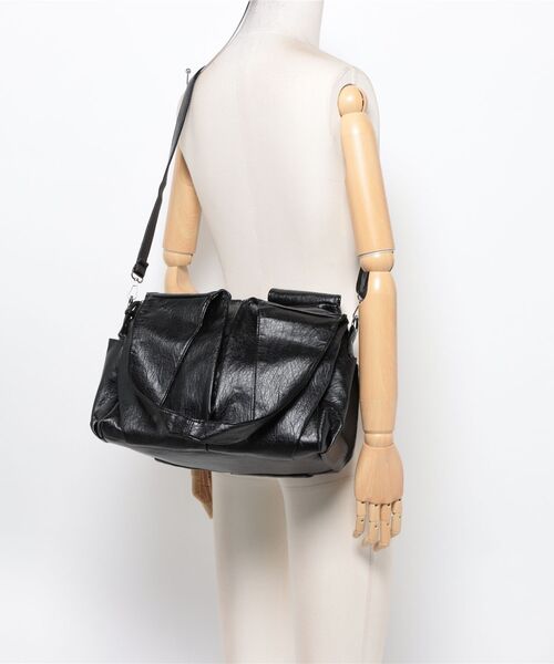 florist（フローリスト）の「2WAY タックポケットトートバッグ/レザータッチビジネスバッグ/ショルダーバッグ（ビジネスバッグ・レディース・ブラウン/ブラック・FREE）」の19枚目の写真