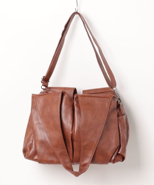 florist（フローリスト）の「2WAY タックポケットトートバッグ/レザータッチビジネスバッグ/ショルダーバッグ（ビジネスバッグ・レディース・ブラウン/ブラック・FREE）」の18枚目の写真