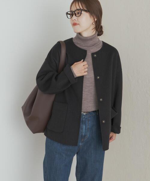 ウールリバーノーカーラミドルコート（その他アウター）｜URBAN