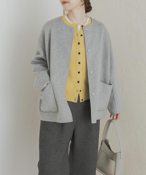 ウールリバーノーカーラミドルコート（その他アウター）｜URBAN