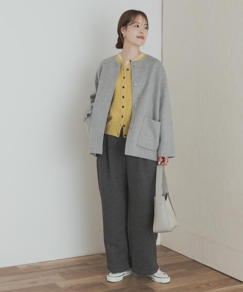 URBAN RESEARCH DOORS(アーバンリサーチドアーズ)の「ウールリバーノーカーラミドルコート(その他アウター・レディース・ブラウン/ネイビー/グレー・MEDIUM)」の10枚目の写真