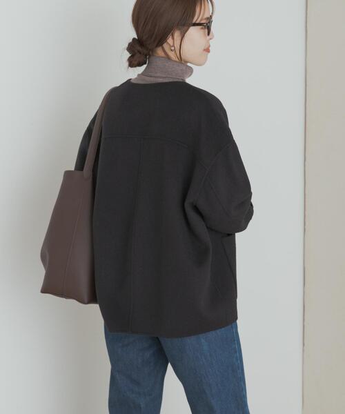 ウールリバーノーカーラミドルコート（その他アウター）｜URBAN