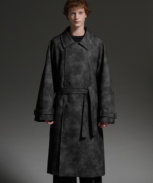 美品　Y'S　ウールギャバジン　ダブルブレストロングコート　3サイズ 美品 Y'S ウールギャバジン ダブルブレストロングコート 3サイズ