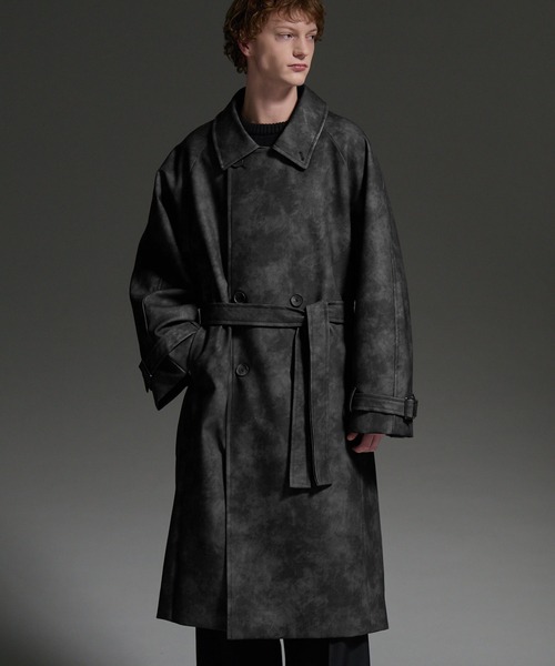 星*美様 MEN'S TENORAS ダブルプレスト　チェスターコート　マキシ丈 cussil/クシル】オーバーサイズダブルブレストワイドアームロング