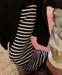 リラックス感たっぷり/ボーダーニットワイドパンツ