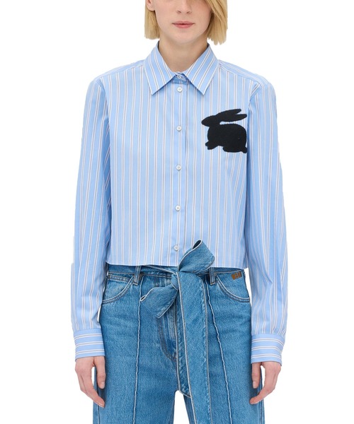 MSGM(エムエスジーエム)の「「BUNNY」モチーフ ストライプポプリンシャツ(シャツ/ブラウス・レディース・ブルー・38)」の2枚目の写真
