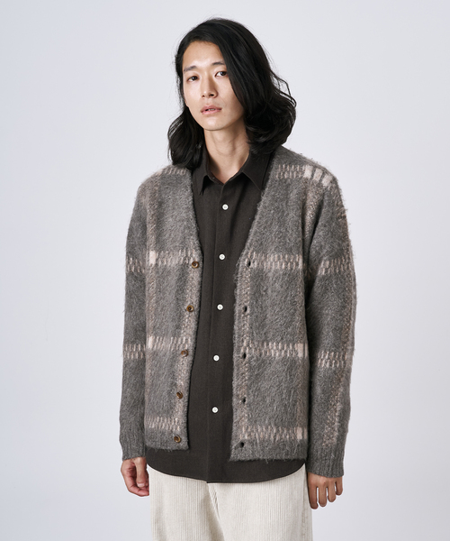 B.C STOCK（ベーセーストック）の「【CALIFORNIA RANCH HOUSE】シャギージャガード カーディガン（カーディガン/ボレロ・メンズ・ブラック/ブラック系その他/キャメル/ベージュ/ベージュ系その他/ブルー系その他・FREE）」の4枚目の写真