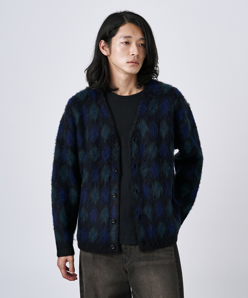 B.C STOCK（ベーセーストック）の「【CALIFORNIA RANCH HOUSE】シャギージャガード カーディガン（カーディガン/ボレロ・メンズ・ブラック/ブラック系その他/キャメル/ベージュ/ベージュ系その他/ブルー系その他・FREE）」の2枚目の写真