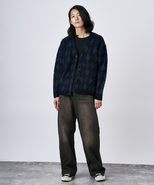 B.C STOCK（ベーセーストック）の「【CALIFORNIA RANCH HOUSE】シャギージャガード カーディガン（カーディガン/ボレロ・メンズ・ブラック/ブラック系その他/キャメル/ベージュ/ベージュ系その他/ブルー系その他・FREE）」の7枚目の写真
