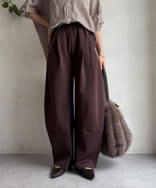 DouDou（ドゥドゥ）の「【WEB限定】ポンチワイドカービーパンツ（その他パンツ・レディース・ブラック/グレー/ブラウン・FREE）」の3枚目の写真