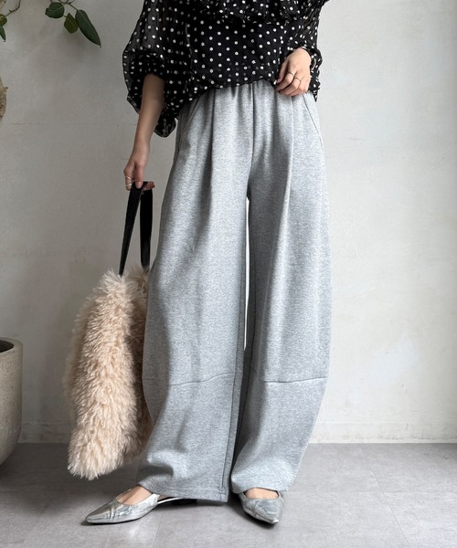 DouDou（ドゥドゥ）の「【WEB限定】ポンチワイドカービーパンツ（その他パンツ・レディース・ブラック/グレー/ブラウン・FREE）」の2枚目の写真