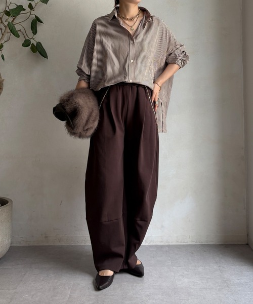 DouDou（ドゥドゥ）の「【WEB限定】ポンチワイドカービーパンツ（その他パンツ・レディース・ブラック/グレー/ブラウン・FREE）」の12枚目の写真