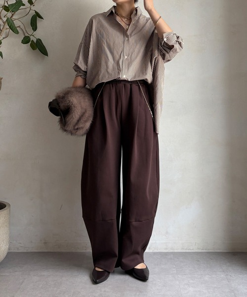 DouDou（ドゥドゥ）の「【WEB限定】ポンチワイドカービーパンツ（その他パンツ・レディース・ブラック/グレー/ブラウン・FREE）」の13枚目の写真