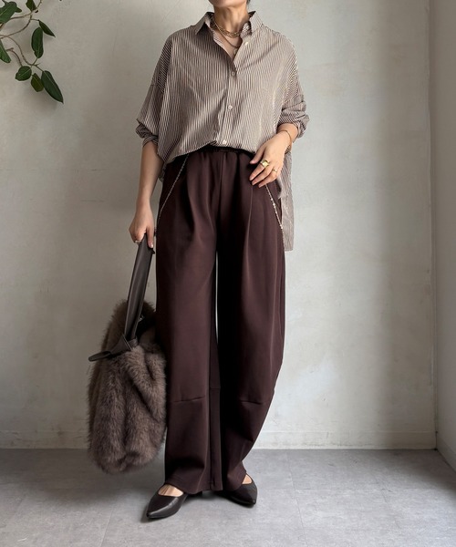 DouDou（ドゥドゥ）の「【WEB限定】ポンチワイドカービーパンツ（その他パンツ・レディース・ブラック/グレー/ブラウン・FREE）」の14枚目の写真