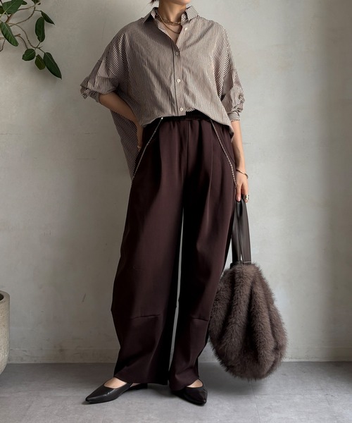 DouDou（ドゥドゥ）の「【WEB限定】ポンチワイドカービーパンツ（その他パンツ・レディース・ブラック/グレー/ブラウン・FREE）」の15枚目の写真