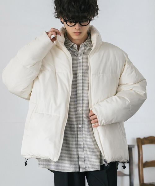 Rocky Monroe（ロッキーモンロー）の「新色追加 オーバーサイズ リアルダウン × 機能性ファイバーダウン ハイブリッドジャケット（ダウンジャケット/コート・メンズ・ブラウン/ネイビー/チャコール/グレー/ブラック/ブラック系/オフホワイト・XL/M/L）」の10枚目の写真