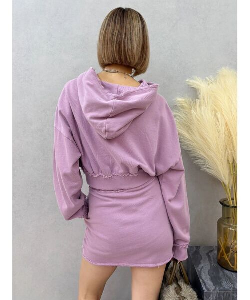 EVRIS（エヴリス）の「ワンポイントブリーチジップアップフーディ【セットアップ着用可能】（パーカー・レディース・ピンク/ブラック/グレー・FREE）」の19枚目の写真