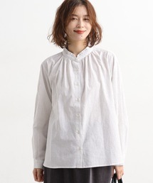 シングルガーゼ襟フリルブラウス