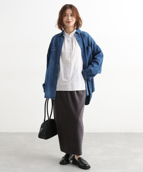 studio CLIP（スタディオクリップ）の「シングルガーゼ襟フリルブラウス（シャツ/ブラウス・レディース・アイボリー/サックスブルー/ライトグレー/その他1/オフホワイト/クリーム/ブラック・MEDIUM/LARGE）」の13枚目の写真