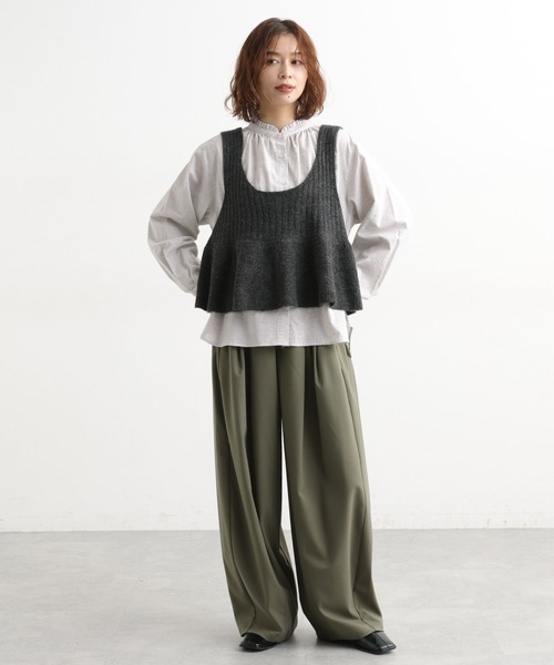 セール】シングルガーゼ襟フリルブラウス（シャツ/ブラウス）｜studio