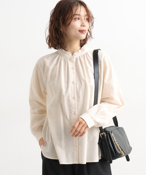 studio CLIP（スタディオクリップ）の「シングルガーゼ襟フリルブラウス（シャツ/ブラウス・レディース・アイボリー/サックスブルー/ライトグレー/その他1/オフホワイト/クリーム/ブラック・MEDIUM/LARGE）」の19枚目の写真