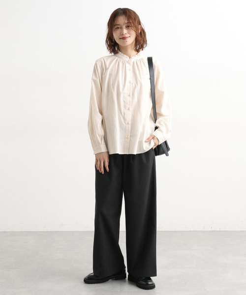 studio CLIP（スタディオクリップ）の「シングルガーゼ襟フリルブラウス（シャツ/ブラウス・レディース・アイボリー/サックスブルー/ライトグレー/その他1/オフホワイト/クリーム/ブラック・MEDIUM/LARGE）」の21枚目の写真