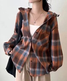 SpRay | 【チェック×フードでカジュアル上品】ビエラチェックフードシャツ(シャツ/ブラウス)