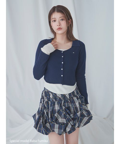 SNIDEL（スナイデル）の「ペタルバルーンスカショーパン（その他パンツ・レディース・ブラック/ホワイト/チェック・0/1）」の7枚目の写真