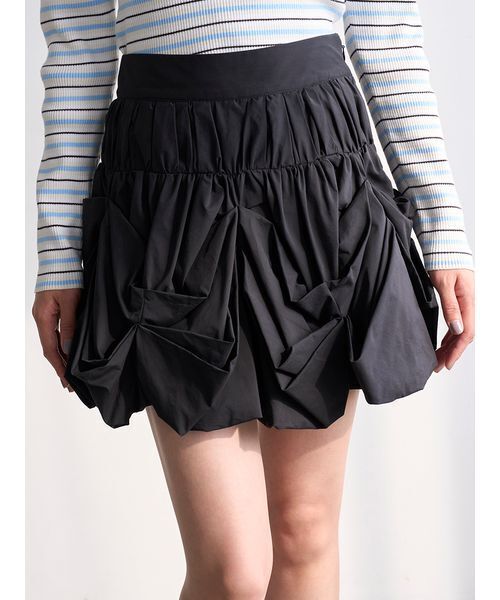 SNIDEL（スナイデル）の「ペタルバルーンスカショーパン（その他パンツ・レディース・ブラック/ホワイト/チェック・0/1）」の3枚目の写真