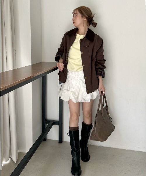 SNIDEL（スナイデル）の「ペタルバルーンスカショーパン（その他パンツ・レディース・ブラック/ホワイト/チェック・0/1）」の10枚目の写真