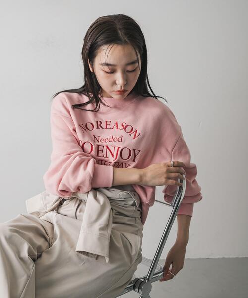 SENSE OF PLACE by URBAN RESEARCH（センスオブプレイスバイアーバンリサーチ）の「グラフィックルーズスウェット（スウェット・レディース・ネイビー/オートミール/ライトグレー/ピンク・ONE）」の4枚目の写真