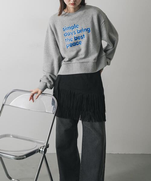 SENSE OF PLACE by URBAN RESEARCH（センスオブプレイスバイアーバンリサーチ）の「グラフィックルーズスウェット（スウェット・レディース・ネイビー/オートミール/ライトグレー/ピンク・ONE）」の2枚目の写真