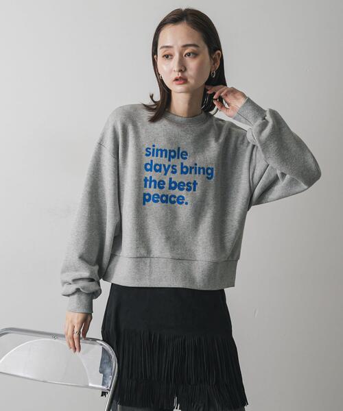 SENSE OF PLACE by URBAN RESEARCH（センスオブプレイスバイアーバンリサーチ）の「グラフィックルーズスウェット（スウェット・レディース・ネイビー/オートミール/ライトグレー/ピンク・ONE）」の6枚目の写真